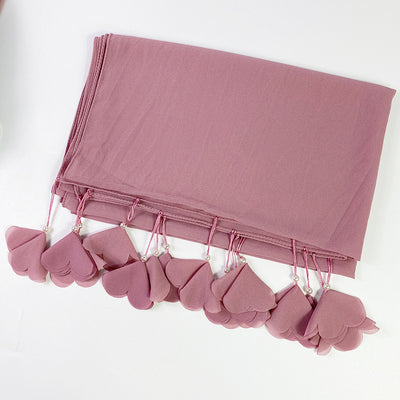 Pañuelo Baotou de Chifón con Estampado de Flores y Perlas para Mujer - Image 16