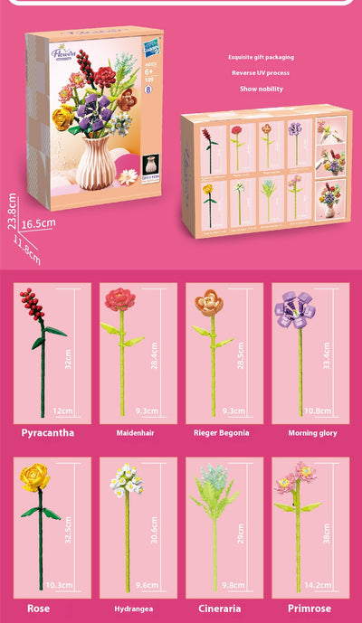 Bloques de Construcción Flores con Piezas Pequeñas - Juguete Educativo Armable - Image 19