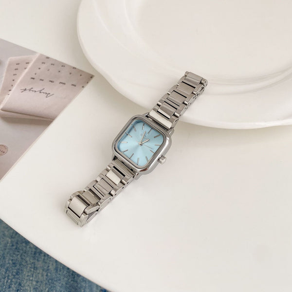 Reloj Cuadrado Retro para Mujer con Correa de Acero