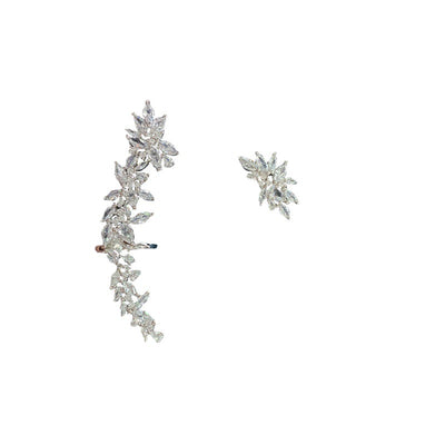 Aretes Asimétricos de Plata Pura Diseño Nicho Tendencia