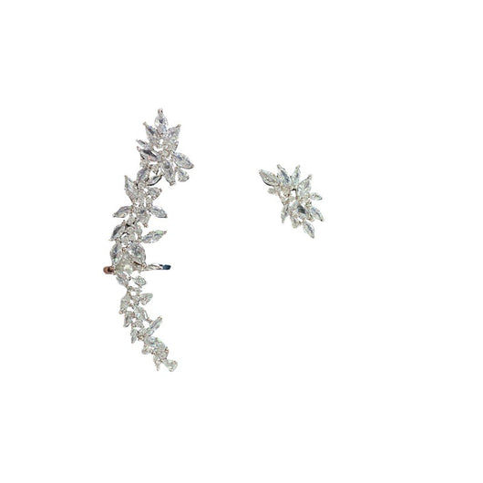 Aretes Asimétricos de Plata Pura Diseño Nicho Tendencia