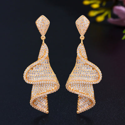 Aretes Largos de Circonita Incrustada Brillante - Image 5