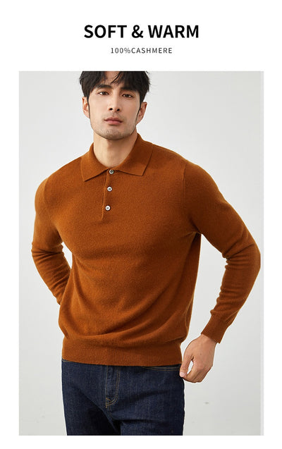 Suéter Tipo Polo de Cachemira Pura para Hombre - Image 22