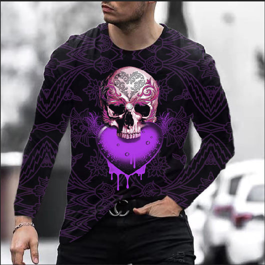 Camiseta Manga Larga Hombre Estampado Digital Calavera - Image 7