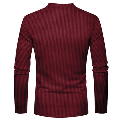 Henley de Pana para Hombre - Ajuste Slim, Manga Larga, Diseño Minimalista - Image 44