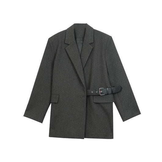 Blazer de Lana Estilo Americano con Hombreras Acolchadas para Mujer - Image 6