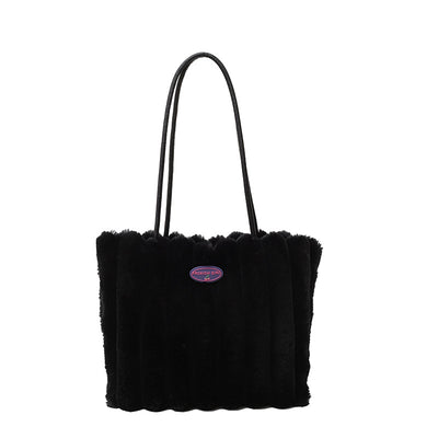 Bolso Tote Grande de Felpa para Otoño e Invierno - Image 6