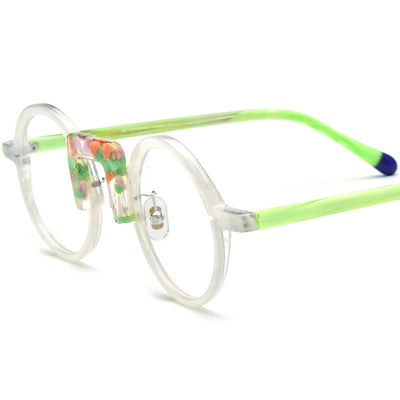 Gafas Redondas Unisex con Marco Mixto Multicolor - Image 8
