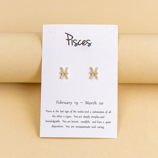 Aretes de los Doce Signos del Zodiaco en Oro y Plata - Image 44