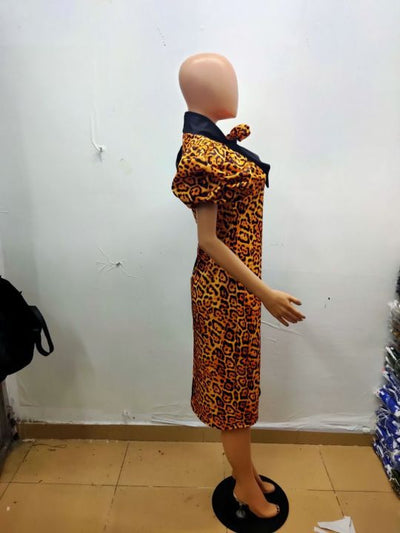 Blusa Estampado Leopardo con Mangas Globo - Tallas Grandes - Image 5