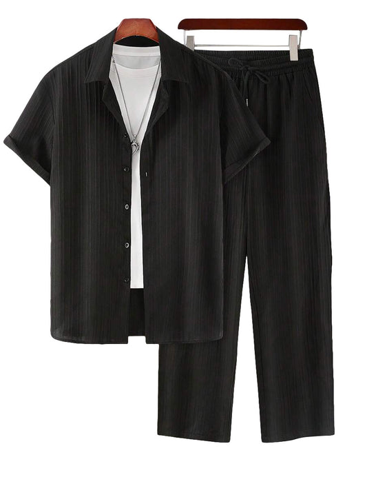 Conjunto de Pantalón y Camisa Suelta Casual para Hombre Talla Grande - Image 9