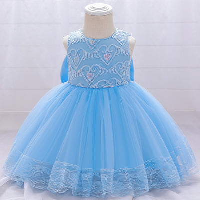 Vestido de Niña Europeo Americano con Bordado en Malla - Image 4