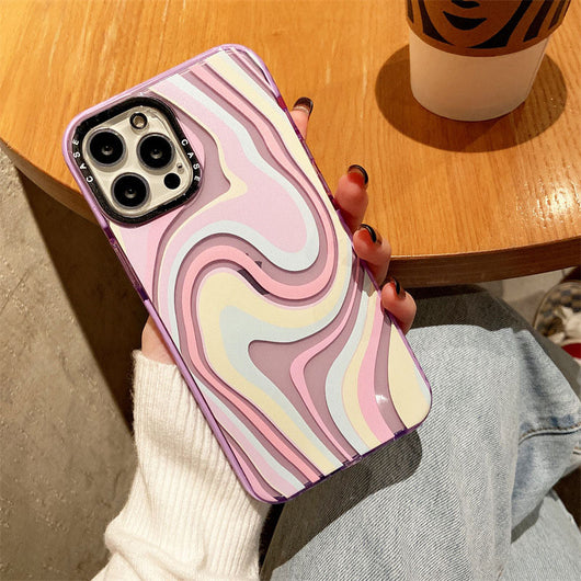 Funda iPhone 13 con Diseño de Pintura Abstracta Colorida - Image 5