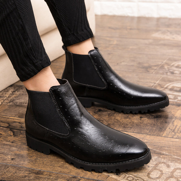 Botas Altas de Cuero Grabado Estilo Vintage