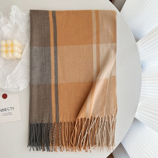 Chal Pashmina Escocés con Borlas para Mujer - Tejido Grueso y Cálido - Image 9