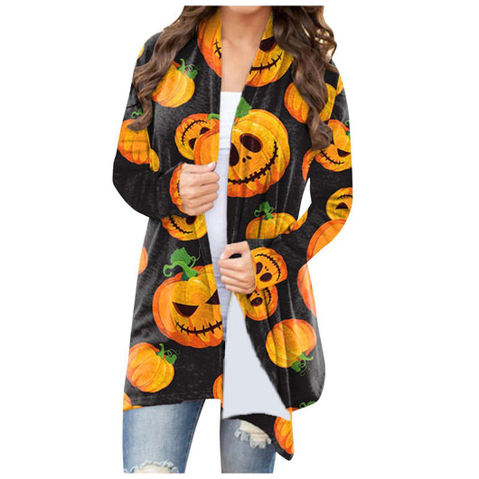 Abrigo Casual Versátil con Temática Halloween para Mujer - Image 7