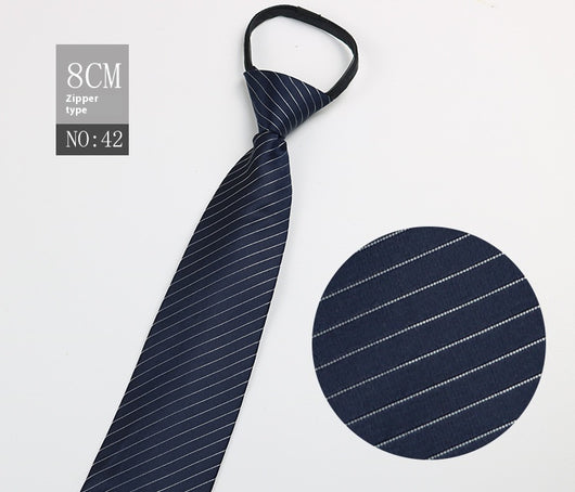 Corbata Negra Rayada Azul con Cierre Rápido - Corbata Ejecutiva Lazy Zip - Image 43