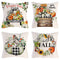 Funda de Cojín Decorativo Otoño con Estampado de Calabaza y Hojas