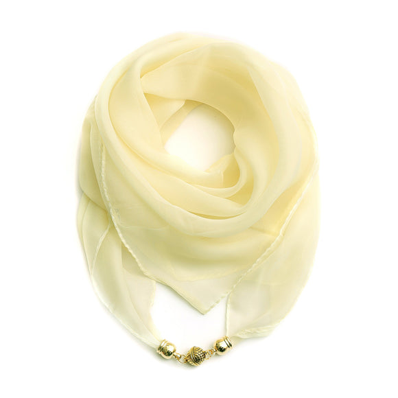 Pañuelo de Seda con Hebilla Magnética - Diseño Monocromático Dorado