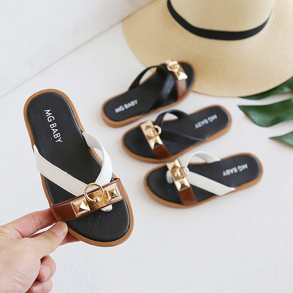 Sandalias y Pantuflas Infantiles Estilo Británico Retro