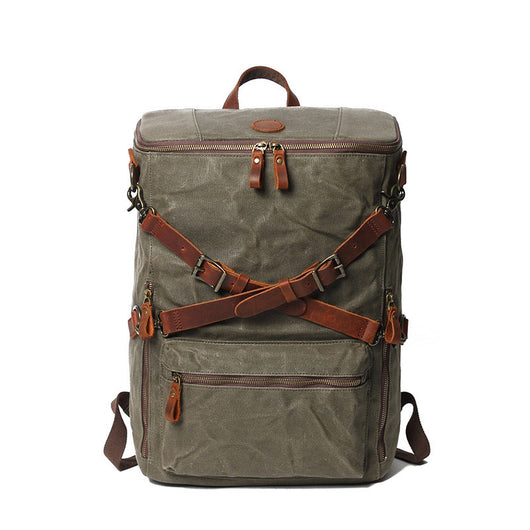 Bolsa Vintage para Laptop en Cuero y Lona - Estilo Profesional - Image 4