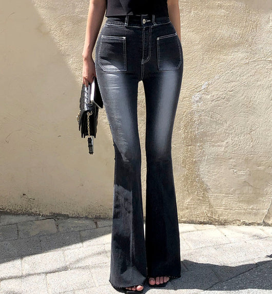 Pantalón Vaquero Talle Alto Pierna Larga Efecto Cuerno Fengqi - Image 2