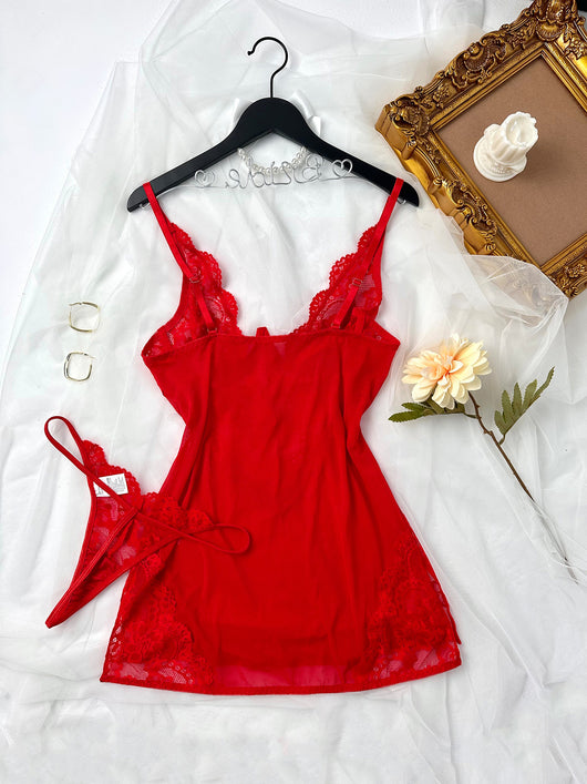 Pijama Sensual de Tul Transparente con Encaje y Recortes para Mujer - Image 15