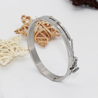 Pulsera de Acero Titanio Geométrica Resistente al Decoloramiento - Image 5