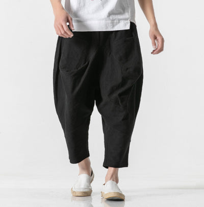 Pantalones Holgados de Algodón y Lino para Hombre - Image 11