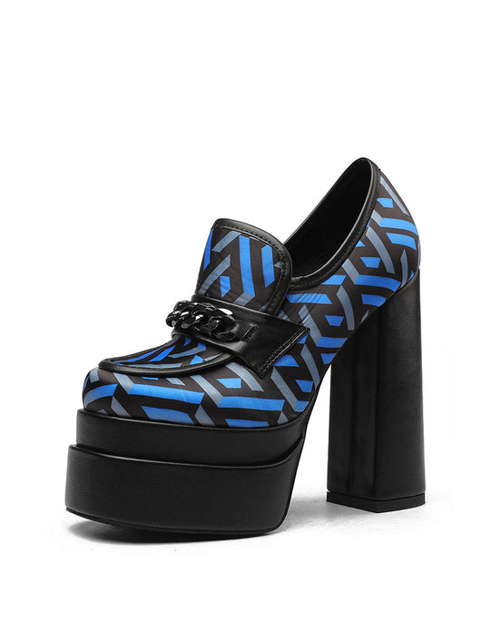Tacones Altos Gruesos con Hebilla Metálica para Mujer - Image 13