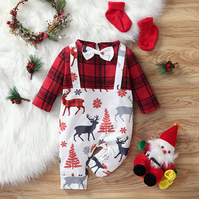 Body Bebé Algodón Manga Larga con Diseño Navideño Patchwork - Image 16