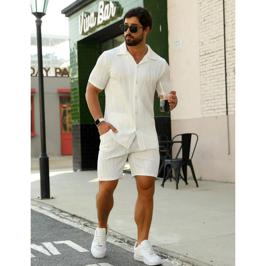 Conjunto Deportivo Hombre: Camiseta y Shorts con Patrón Onda Transpirable - Image 11