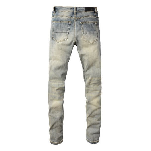 Pantalones Vaqueros Vintage Rotos para Hombre con Estampado de Gato y Parches - Image 2