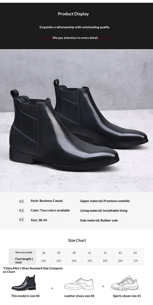 Botas Chelsea Puntiagudas Retro Británicas para Hombre - Image 12