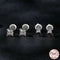 Aretes de Plata 925 con Moissanita Cuadrada Estilo Princesa