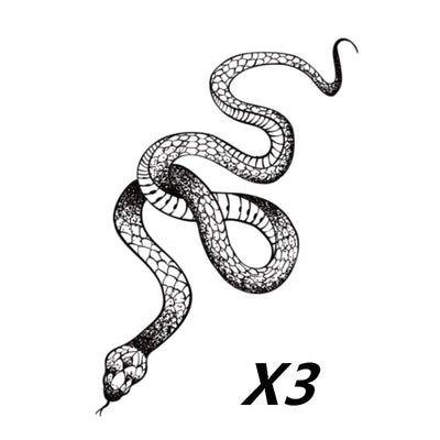 Tatuaje Temporal Floral Serpiente Tono Avellana - Duración 2 Semanas - Image 6