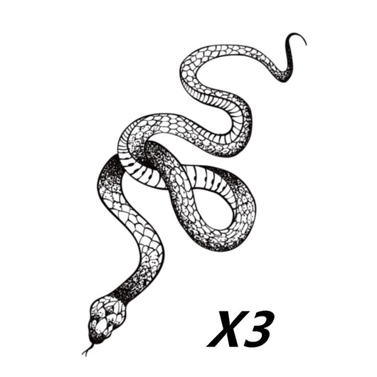 Tatuaje Temporal Floral Serpiente Tono Avellana - Duración 2 Semanas - Image 6