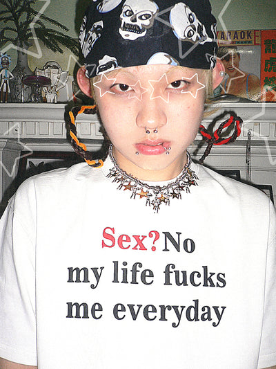 Camiseta Manga Corta con Eslogan Creativo de Letras Estampadas - Image 4