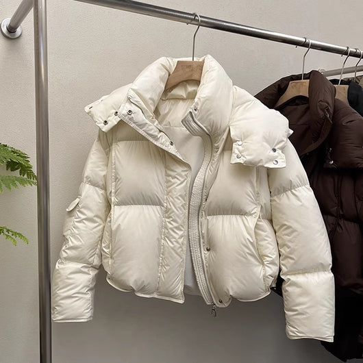 Chaqueta Acolchada Suelta con Capucha para Mujer - Image 12