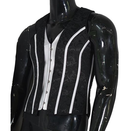 Chaleco Reductor Jacquard Negro Premium para Hombre