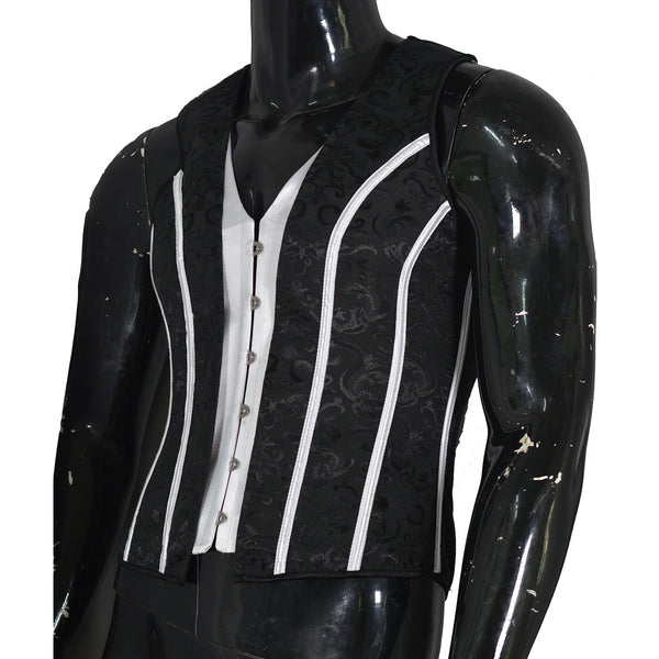 Chaleco Reductor Jacquard Negro Premium para Hombre