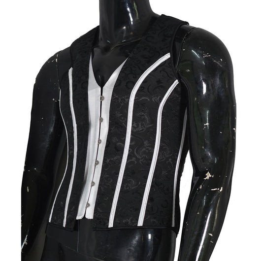 Chaleco Reductor Jacquard Negro Premium para Hombre
