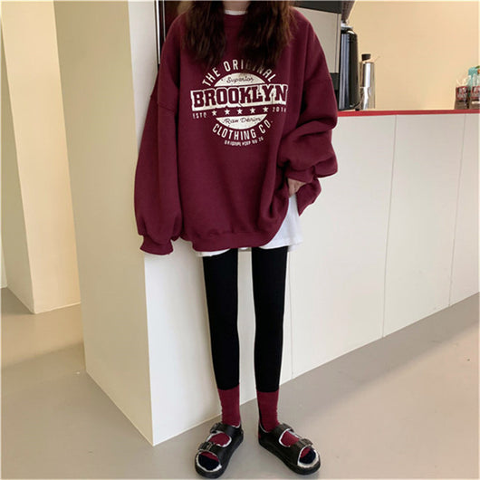 Chamarra Sudadera Mujer Estilo Harajuku Otoño Suelta Sin Capucha - Image 5