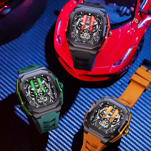 Reloj Tonneau de Lujo Hueco 3D con Luminiscencia y Resistencia al Agua
