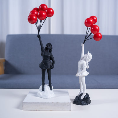 Escultura Decorativa Niña con Globo - Resina para Sala de Estar - Image 3