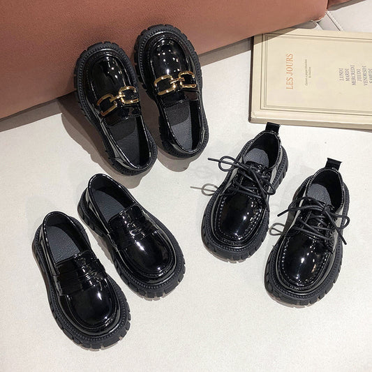 Zapatos Infantiles Formales Estilo Inglés con Suela Gruesa