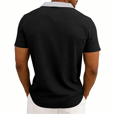 Polo Holgado de Punto Waffle para Hombre - Manga Corta - Image 34