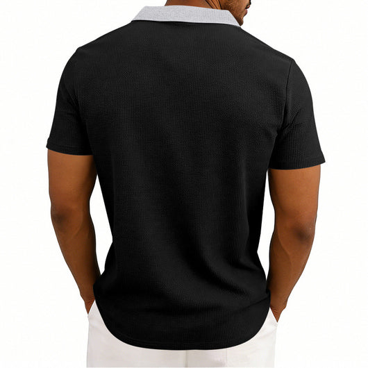 Polo Holgado de Punto Waffle para Hombre - Manga Corta - Image 34