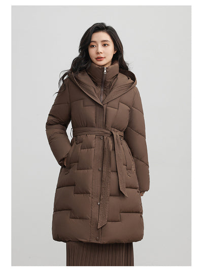 Abrigo Largo Ajustado con Capucha para Mujer - Diseño Invernal Elegante - Image 13