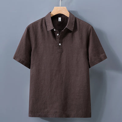 Camisa de Lino Puro para Hombre con Cuello Italiano - Image 3